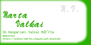 marta valkai business card